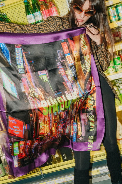 Foulard en soie 90x90 Shibuya – Tokyo